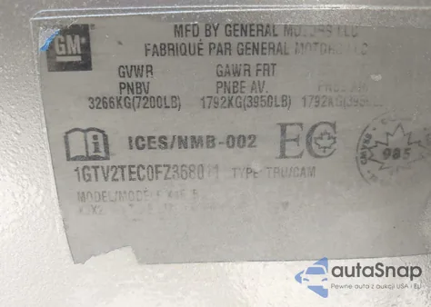 2015 GMC Sierra 1500 из США, поврежденный, VIN 1GTV2TEC0FZ368011